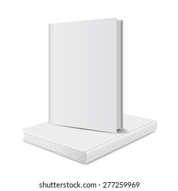 blank books front view cover white. vector illustrations
