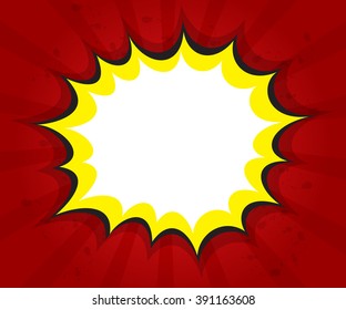 Blank Boom Comic Book, Pop Art Speech Bubble Background Vector Illustration