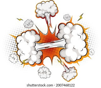 Blank boom comic speech bubble on white background illustration