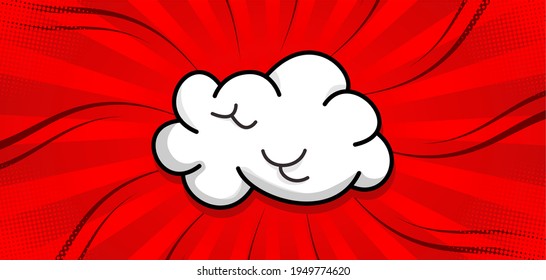 Blank boom speech bubble comic book, pop art with halftone Premium Vector
