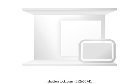 Blank Booth Display Counter Vector