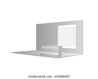 Blank Booth Display Counter Vector On White Background