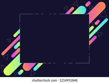 Blank border with abstract geometric shapes background, design template for presentation
