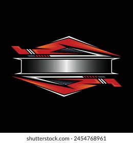 Blank border racing logo. Technology digital banner. Futuristic techno border. Gaming Logo