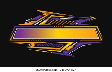 Blank border racing logo. Technology digital banner. Futuristic techno border