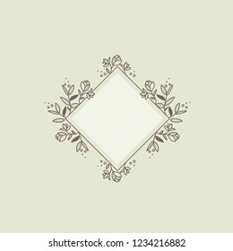 Blank botanical frame design element vector