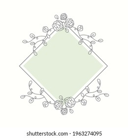 Blank botanical frame design element vector