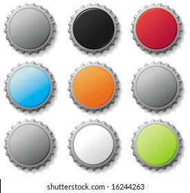 Blank bottle caps 3 - vector set. To see similar, please VISIT MY GALLERY.
