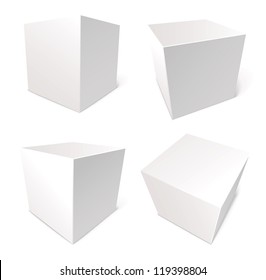 Blank box isolated on white background, vector illustration, set