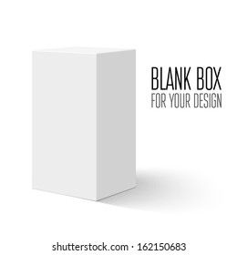 Blank box isolated on white background. Vector illustration