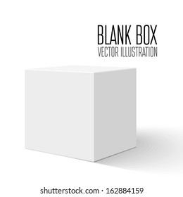 Blank box isolated on white background. Vector illustration