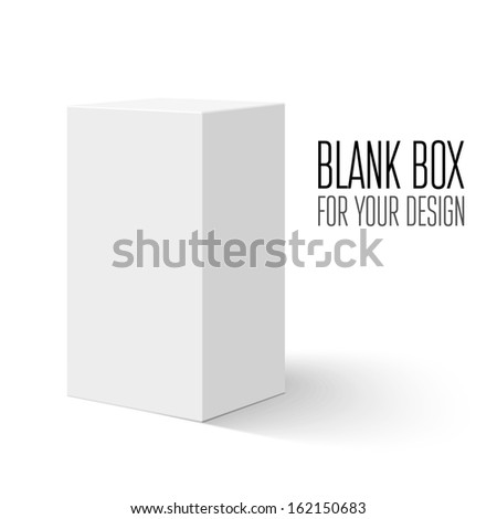 Blank box isolated on white background. Vector illustration