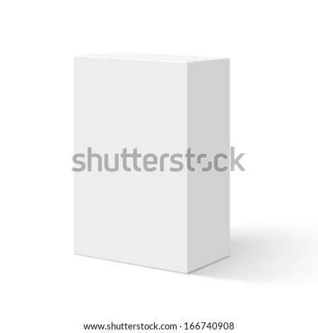 Blank box isolated on white background. Vector illustration