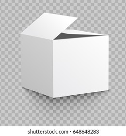 Blank box on transparent background with shadow