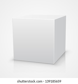 Blank box on white background with reflection, Illustration Isolated On White Background. Mock Up Template Ready For Your Design, White box vector, template design element, Vector illustration