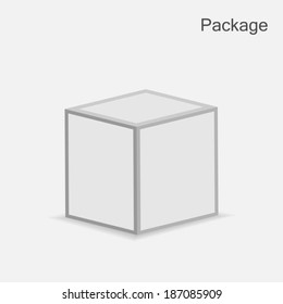 Blank box on white background