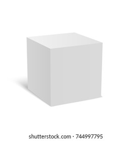 Blank box on white background with reflection. Vector illustration