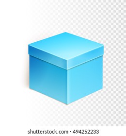 Blank box over white transparent background, vector illustration