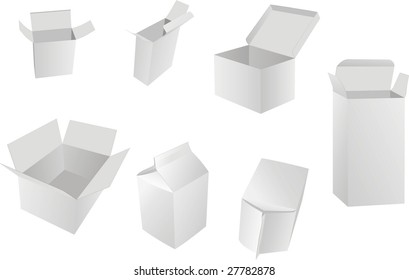 blank boxes. box package. vector illustration