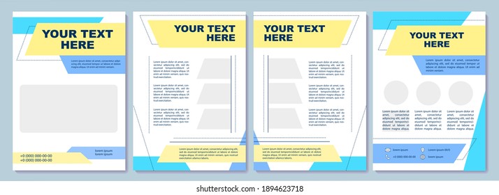 Blank bright brochure template. Sections with copyspace. Flyer, booklet, leaflet print, cover design with text space. Vector layouts for magazines, annual reports, advertising posters