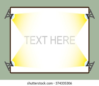 blank broad with wall lamp background for text insert.