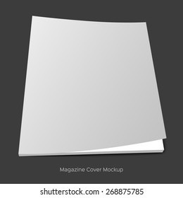 Blank Brochure Or Magazine Mockup. Vector EPS 10 Illustration. Dark Background.