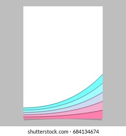 Blank brochure template from curved stripe layers - vector page design graphic with shadow effect