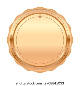 Ilustración vectorial de medalla de roseta de bronce en blanco