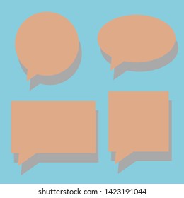 blank brow speech bubbles set on blue background. vector illustration