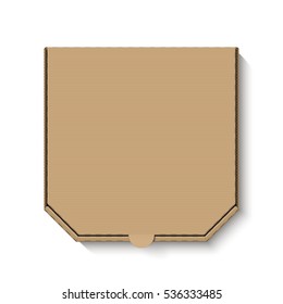Blank brown cardboard pizza box for your design. Vector.