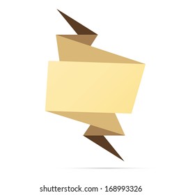 The blank brown folded label / The blank origami label / The label