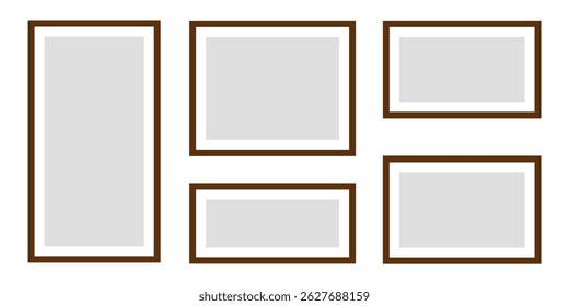coleção de plano de fundo de quadro em branco marrom	
