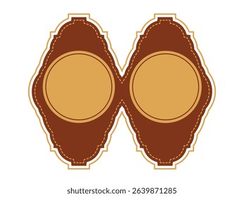 Blank Brown Label sticker badge Design Element