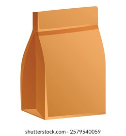 Blank brown paper food bag standing up packaging mockup