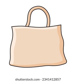 Blank brown paper shopping bag isolated vector illustration