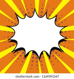 Blank bubble explossion with sunburst and dots