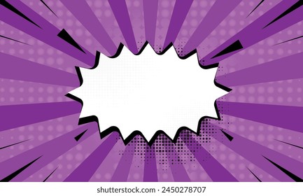 Blank Blase mit Pop Art Comic Starburst lila Hintergrund
