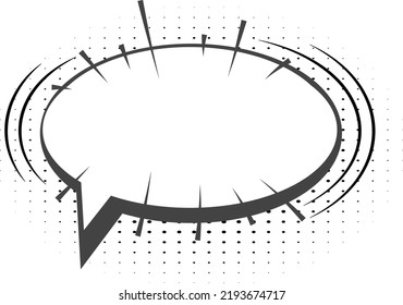 Blank bubble template. Retro comic text balloon