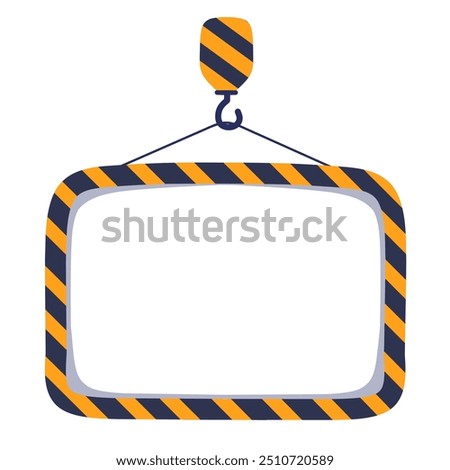 blank building construction banner.concept vector template hook construction white background