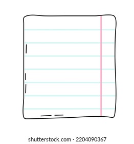 Blank bullet journal sheets.  Paper empty sheet in doodle style. Sketch stikers vector illustration for notes. Doodle checklist. 