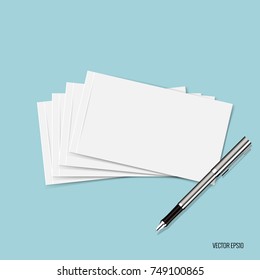 Blank business card. Blank mockup design. Vector illustration.