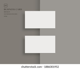 Blank business card mockup. Mockup of two horizontal business cards. Mockup vector isolated. Template design. Realistic vector illustration.