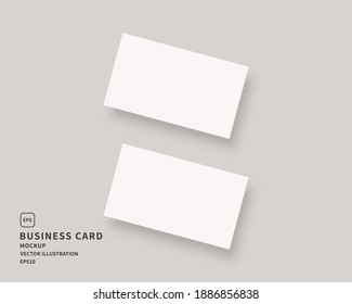 Burla de tarjetas de visita en blanco. Traducción de dos tarjetas de visita horizontales. Vector de mordaza aislado. Diseño de plantilla. Ilustración vectorial realista.