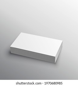 blank business card on white background with soft shadows. Editable 3D Vector illustration