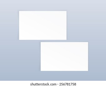 Blank business card on white background