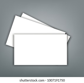 Blank business card with shadow mockup cover template
