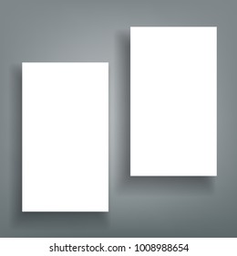 Blank business card with shadow mockup cover template.