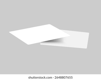 Blank business card with shadow, mockup. Vector template. Empty paper design for corporate, gift card, play card, game card,presentation branding