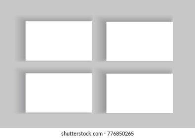 Blank business card with shadow mockup cover template