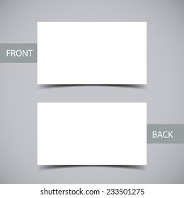 Blank business card with shadow template. Vector illustration